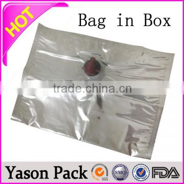 Yason bag in box for water aluminum foil reusable bag in box for wine bib bag in box