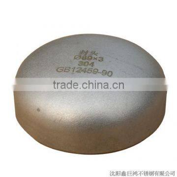 Stainless steel Cap ASTM A403 WP304/304L, WP316/316L, WP321, WP347, WPS 31254. UNS S31803,