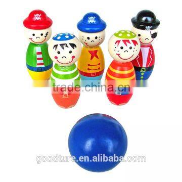 Wooden Pirate Bowling Sporting Game