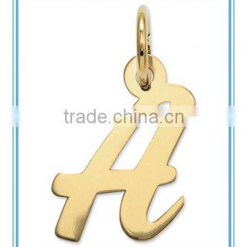 fashion stainless steel Gold Small Script Initial latter Charm A