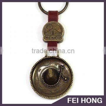 Custom Souvenir Gift Brass Maxico Hat Shape Keychain photo-2
