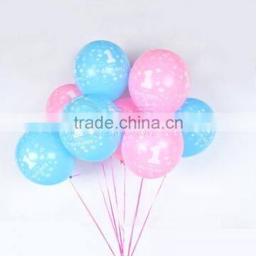 12'' 2.8g 1st birthday round latex globos rubber balloon