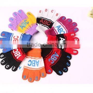 Fashion children winter knitted letter ABC gloves