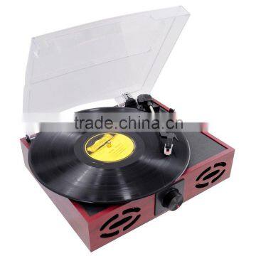 retro vinyl record player with recording