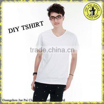 Custom V-neck Low Price Promotion Transfer Print Blank Mens tee shirts                        
                                                Quality Choice