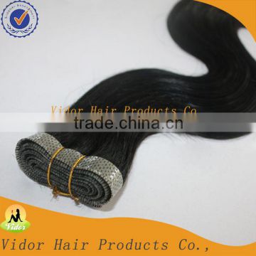 High Quality Wholesale Jet Black Double Drawn PU Skin Wefts