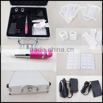 Excellent Permanent Makeup Pen Machine Kits Needles Tips Ink Cup