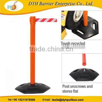 Factory Pole Stanchion Warehouse Rubber Retractable Belt Barrier Quality Choice photo-4