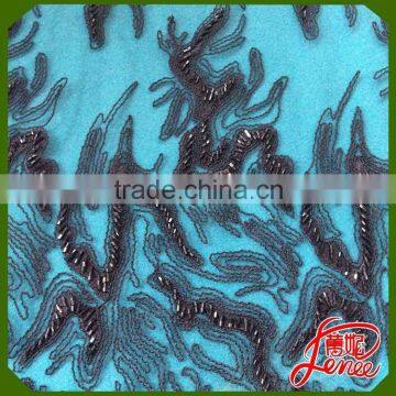 Women Dress Choice Classical Color Beads Decoration Plain Embroidery Fabric