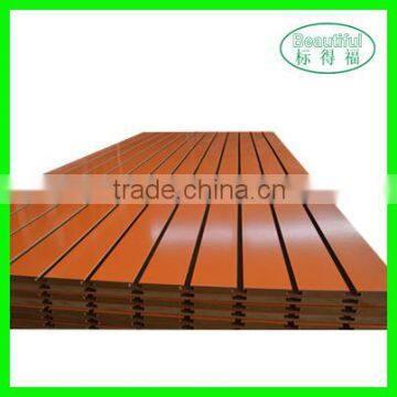 Melamine mdf slot wall panel for supermarket