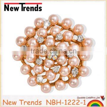 Wholesale handmade rhinestone pearl brooch for wedding invitations