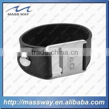 Customized Fashion Gifts Genuine Leather Bracelet With Skull Charm photo-4