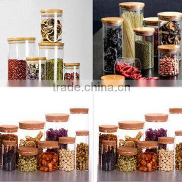 glass storage jars with wooden lid