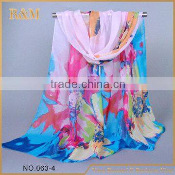 New coming novel design fashion silk chiffon scarf with good price