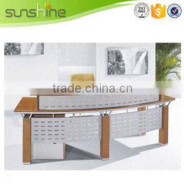 Office Reception Desk White Table Green Dampers With Iron Frame Modern photo-5