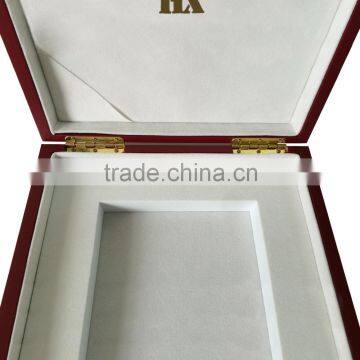 Flip Open Cover Custom Gold Blocking Printing Wooden Box for Gift With Lock photo-5