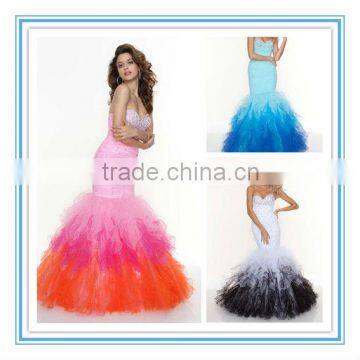 Sexy Three Color Combination Sweetheart Heart Strapless Beads Mermaid Quinceanera Dress(QUMO-1010)