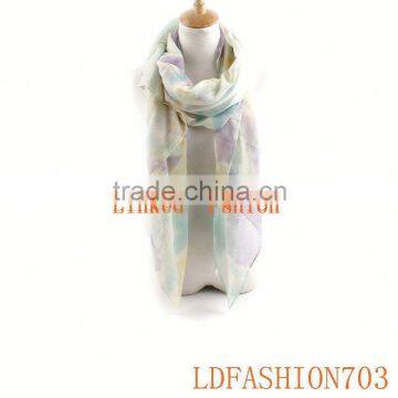 Fashion Women Long Print Soft Cotton Scarf Wrap Ladies Shawl Large flower stole ployester scarf