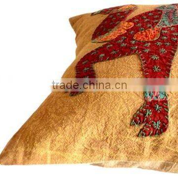 RTHCC-53 Traditional Royal Armed Camel Indian Patchwork Art Kantha Cotton Cushion Covers New Year Christmas Home Decor Gift photo-3