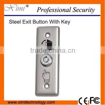Metal push exit button come with key emergency exit switch for access control system                        
                                                Quality Choice