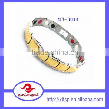 4 in 1 Stainless Steel Magnetic Energy Germanium Men's Therapy Health Bracelet