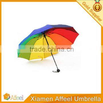 2015 hot new rainbow 3 folding promotion umbrella