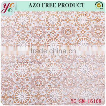 Pure White Temperament Circular Flower Design Collocation Wedding Embroidery Lace Fabric Embroidery photo-2