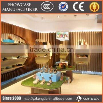 High quality creative retail store shoe rack design wood