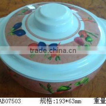 Melamine nice design plastic soup bowl with cover