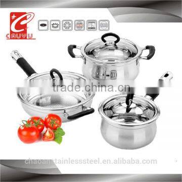 6 Pcs stainless steel cooking pot food pot cookware set