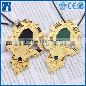 Custom Metal Craft Feather Shape Necklace Pendant photo-6