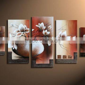 ROYI ART 5 Panels Vase Flower Oil Painting Wall art for decoration