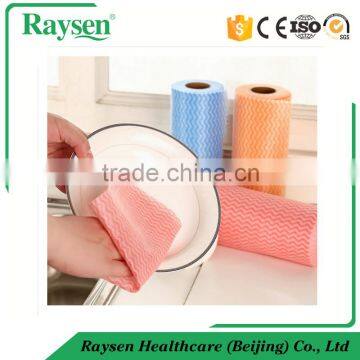 Light weight Dry/Wet Cleaning Cloth Non-woven Wipe roll