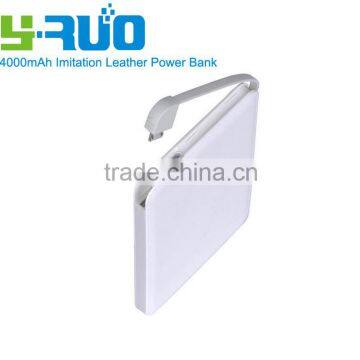 Credit Card Portable Power Bank Charger with Built-in USB Charging Cable External Battery Pack for samsung galaxy s 4