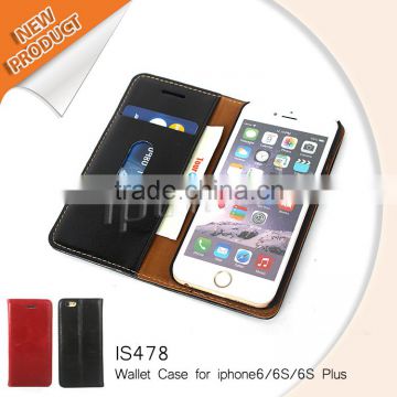 2016 New coming wallet leather for iphone 6s plus case, for iphone 6s covers