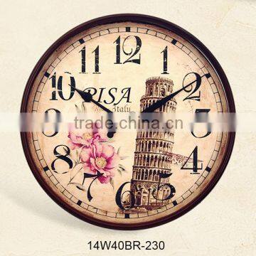 14 inch exclusive vintage wooden classical craft clock (14W40BR-230)