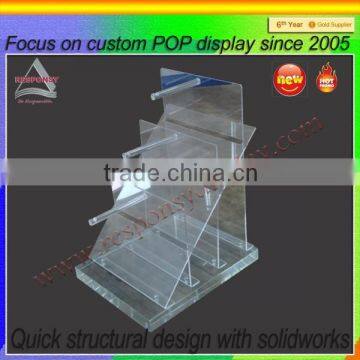 Collapsible High Clear Display Stand Custom Counter Display Holder For Key Chains