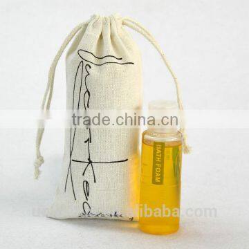 cotton canvas cosmetic drawstring pouch