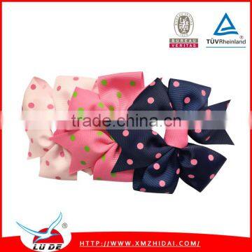 Polka Dots Grosgrain Boutique Hair Bow With Clip