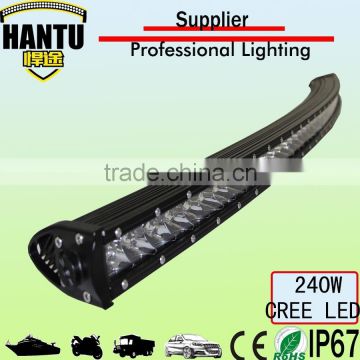 super thin single row curved 240w 53.2'' 3d spot 5w led light bar for offroad/led curved headlight