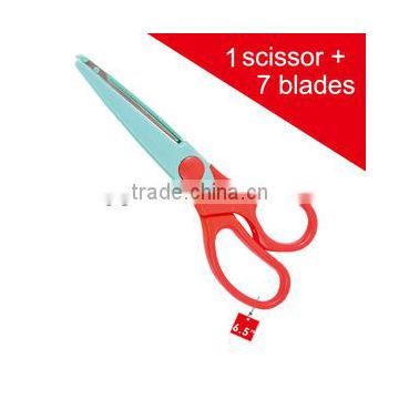 Different Blade Shapes Full Plastic with Extra Blades Student/Children 6.5" Scissors