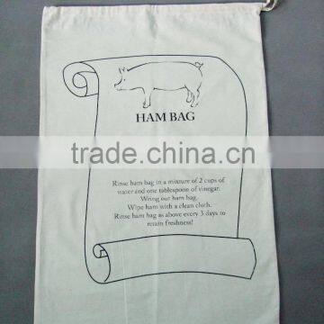 2017 new design 100% cotton christmas printing ham bag