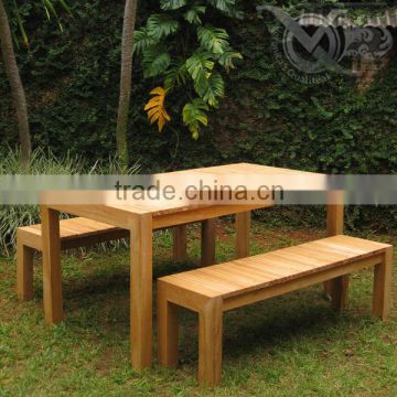 Teak Outdoor Patio Dining Table And Bench Sets VXS 016