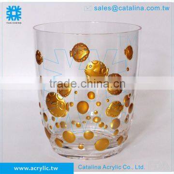 Hand Made Line Design Acrylic Hotel Bathroom Waste Bin