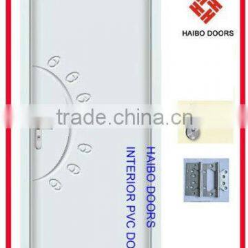 Beautiful design MDF PVC wood eco-friendly door with lock,handle