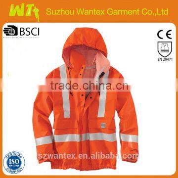 winter new design hot high vis 100% polyester Safety Rainsuits rain coat