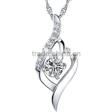 zircon Micro inlay Korea 925 silver fancy meaningful pendant necklace