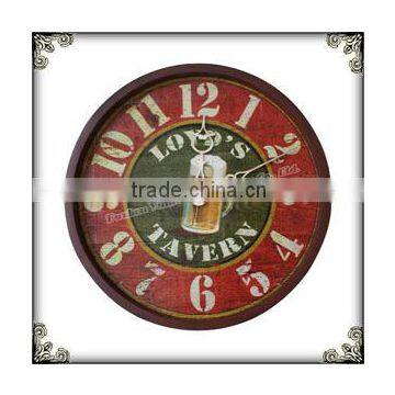 Dining room red bear pattenrn clock