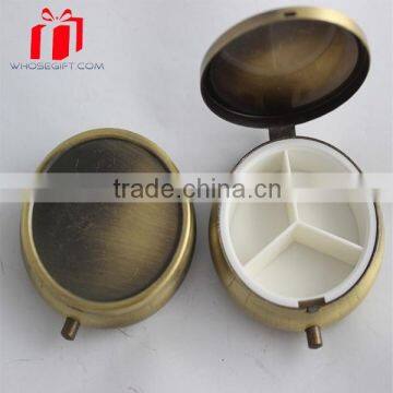 Dia. 60mm Round Metal Pill Box/ Pill Case With Cutter