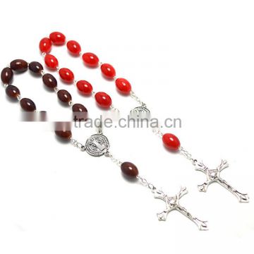 glass st benedict rosary, religious glass beads rosary , glass beaded rosary,cheap beaded rosaries